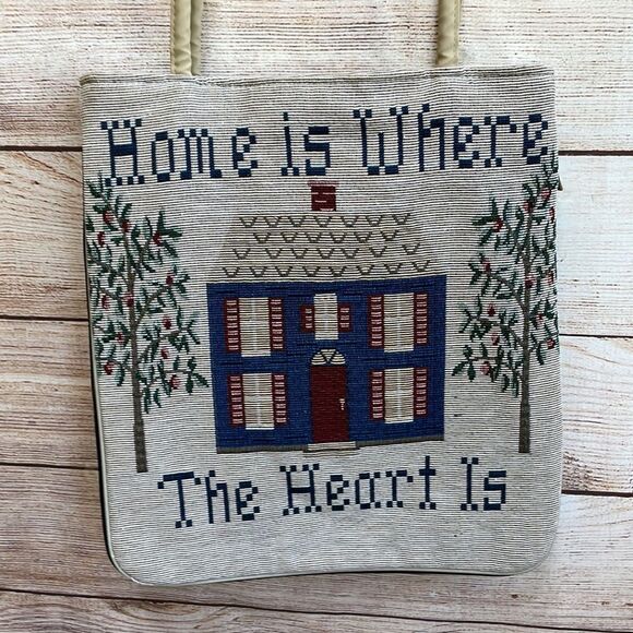 NEW WITH TAGS LID’L DOLLY’S TAPESTRY BAG “HOME IS WHERE‎ THE HEART IS” - Picture 3 of 6